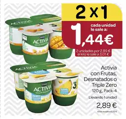 Supermercados El Jamón ACTIVIA conFrutas Desnatados o Triple Zero oferta