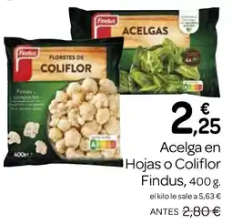 Supermercados El Jamón FINDUS Acelga en Hojas o Coliflor oferta