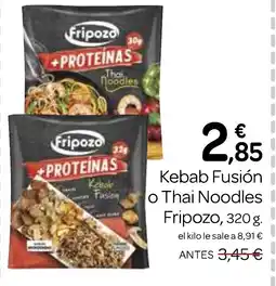 Supermercados El Jamón FRIPOZO Kebab Fusión o Thai Noodles oferta