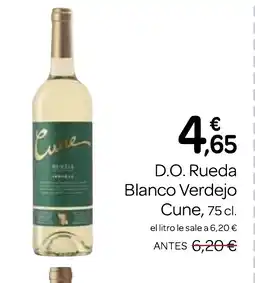 Supermercados El Jamón CUNE D.O. Rueda Blanco Verdejo oferta