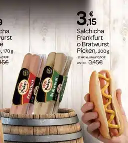 Supermercados El Jamón Salchicha Frankfurt o Bratwurst Picken oferta