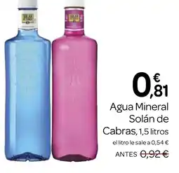 Supermercados El Jamón SOLÁN DE CABRAS Agua Mineral oferta