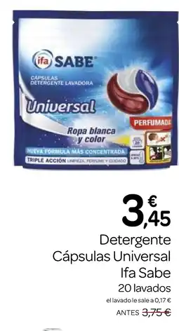Supermercados El Jamón IFA SABE Detergente Cápsulas Universal oferta