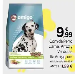 Supermercados El Jamón IFA AMIGO Comida Perro Carne, Arroz y Verduras oferta