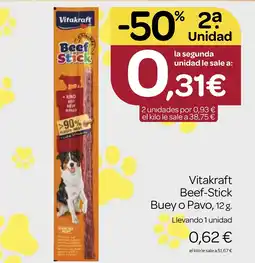 Supermercados El Jamón VITAKRAFT Beef Stick Buey o Pavo oferta