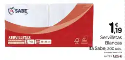 Supermercados El Jamón IFA SABE Servilletas Blancas oferta