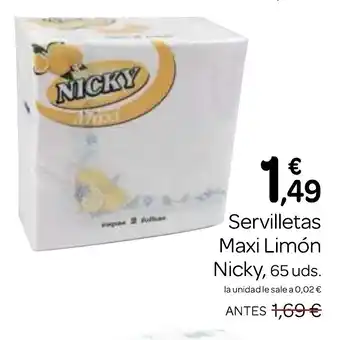 Supermercados El Jamón NICKY Servilletas Maxi Limón oferta