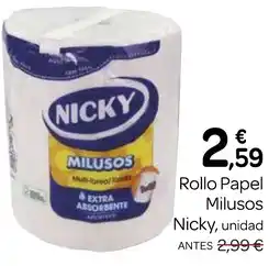 Supermercados El Jamón NICKY Rollo Papel Milusos oferta