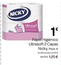 Supermercados El Jamón NICKY Papel Higiénico Ultrasoft 2 Capas oferta