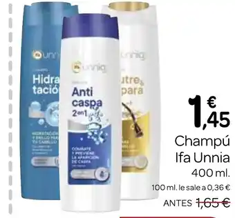 Supermercados El Jamón IFA UNNIA Champú oferta