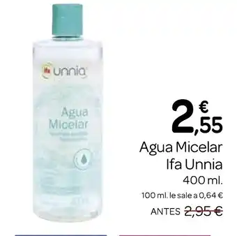 Supermercados El Jamón IFA UNNIA Agua Micelar oferta