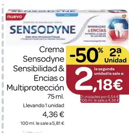 Supermercados El Jamón Crema Sensodyne Sensibilidad & Encias o Multiprotección oferta
