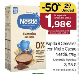 Supermercados El Jamón Papilla 8 Cereales con Miel o Cacao oferta