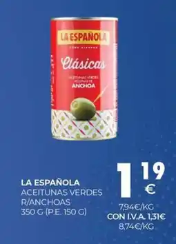 CashDiplo LA ESPAÑOLA Aceitunas verdes r/anchoas oferta