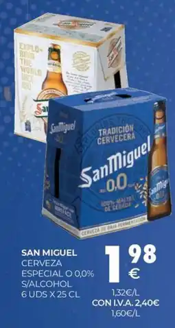 CashDiplo SAN MIGUEL Cerveza especial o 0,0% s/alcohol oferta