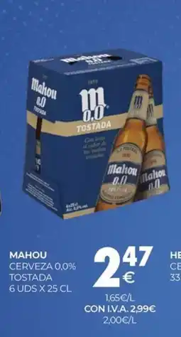 CashDiplo MAHOU Cerveza 0,0% tostada oferta