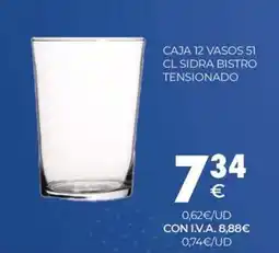 CashDiplo Caja 12 vasos 51 cl sidra bistro oferta