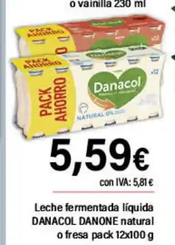 Cash Ifa DANACOL DANONE Leche fermentada líquida natural oferta