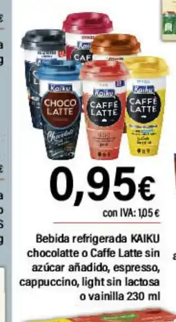 Cash Ifa KAIKU Bebida refrigerada chocolatte o Caffe Latte sin azúcar añadido, espresso, cappuccino, light sin lactosa o vainilla oferta
