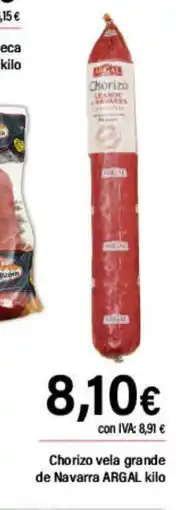 Cash Ifa ARGAL Chorizo vela grande de Navarra oferta