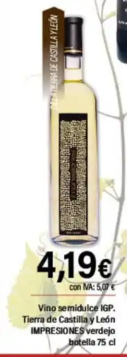 Cash Ifa IMPRESIONES Vino semidulce IGP. Tierra de Castilla y León verdejo botella oferta