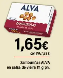Cash Ifa ALVA Zamburiñas en salsa de vieira oferta