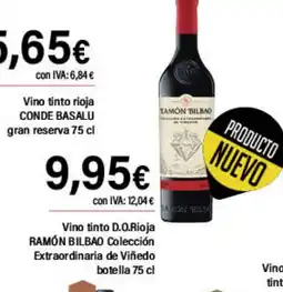 Cash Ifa RAMÓN BILBAO Vino tinto Vino D.O.Ca.Rioja Colección Extraordinaria de Viñedo oferta