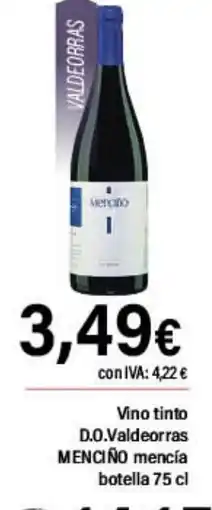 Cash Ifa MENCIÑO Vino tinto D.O.Valdeorras mencía botella oferta