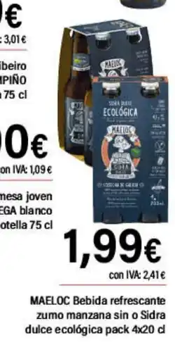 Cash Ifa MAELOC Bebida refrescante zumo manzana sin o Sidra oferta