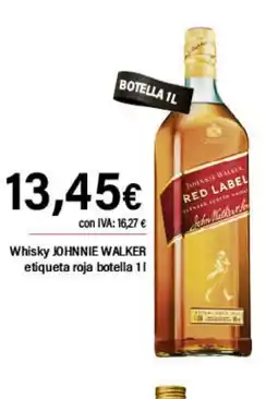Cash Ifa JOHNNIE WALKER Whisky etiqueta roja botella oferta