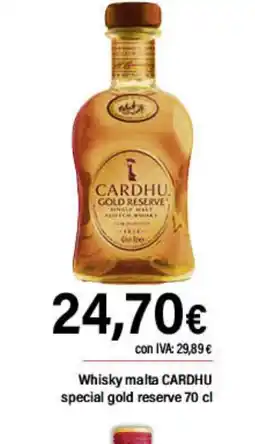 Cash Ifa CARDHU Whisky malta special gold reserve oferta