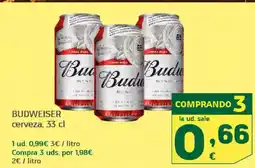 HiperDino BUDWEISER cerveza oferta