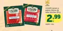 HiperDino LEGADO jamón o paleta ibérica de cebo lonchas oferta