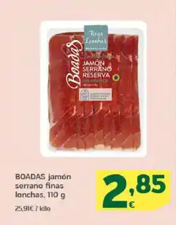 HiperDino BOADAS jamón serrano finas lonchas oferta