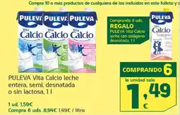 HiperDino PULEVA Vita Calcio leche entera, semi, desnatada o sin lactosa oferta