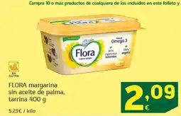 HiperDino FLORA margarina sin aceite de palma, tarrina oferta