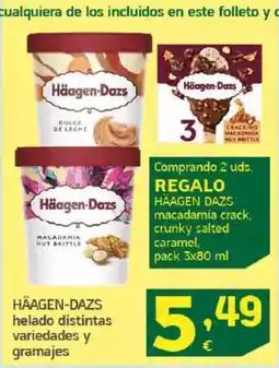 HiperDino HÄAGEN DAZS helado distintas variedades y gramajes oferta