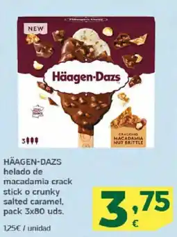 HiperDino HÄAGEN-DAZS helado de macadamia crack stick o crunky salted caramel oferta
