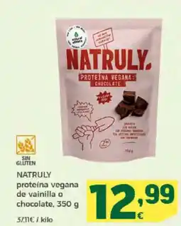 HiperDino NATRULY proteína vegana de vainilla o chocolate oferta