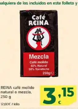 HiperDino REINA café molido natural o mezcla, oferta