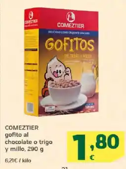 HiperDino COMEZTIER gofito al chocolate o trigo y millo oferta