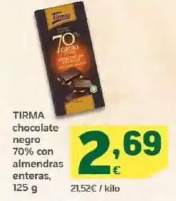 HiperDino TIRMA chocolate negro 70% con almendras enteras oferta