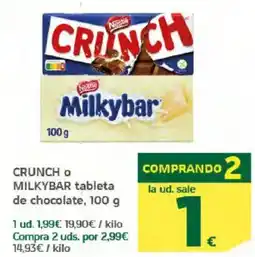 HiperDino NESTLE Crunch o Milkybar tableta de chocolate oferta