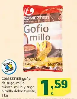 HiperDino COMEZTIER gofio de trigo, millo clásico, millo y trigo o millo doble tueste oferta