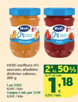 HiperDino HERO confitura 0% azúcares añadidos distintos sabores, oferta