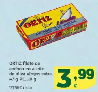 HiperDino ORTIZ filete de anchoa en aceite de oliva virgen extra oferta