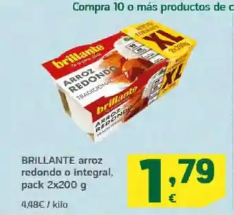HiperDino BRILLANTE arroz redondo o integral oferta