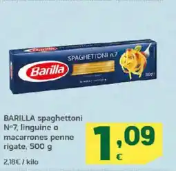 HiperDino BARILLA spaghettoni N°7, linguine o macarrones penne rigate oferta