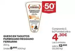 Hipercor Ferrarini - queso en taquitos parmigiano reggiano oferta