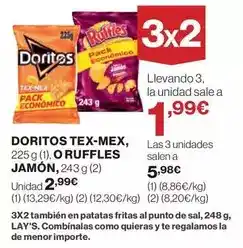 Hipercor Doritos - tex-mex, o ruffles jamon oferta